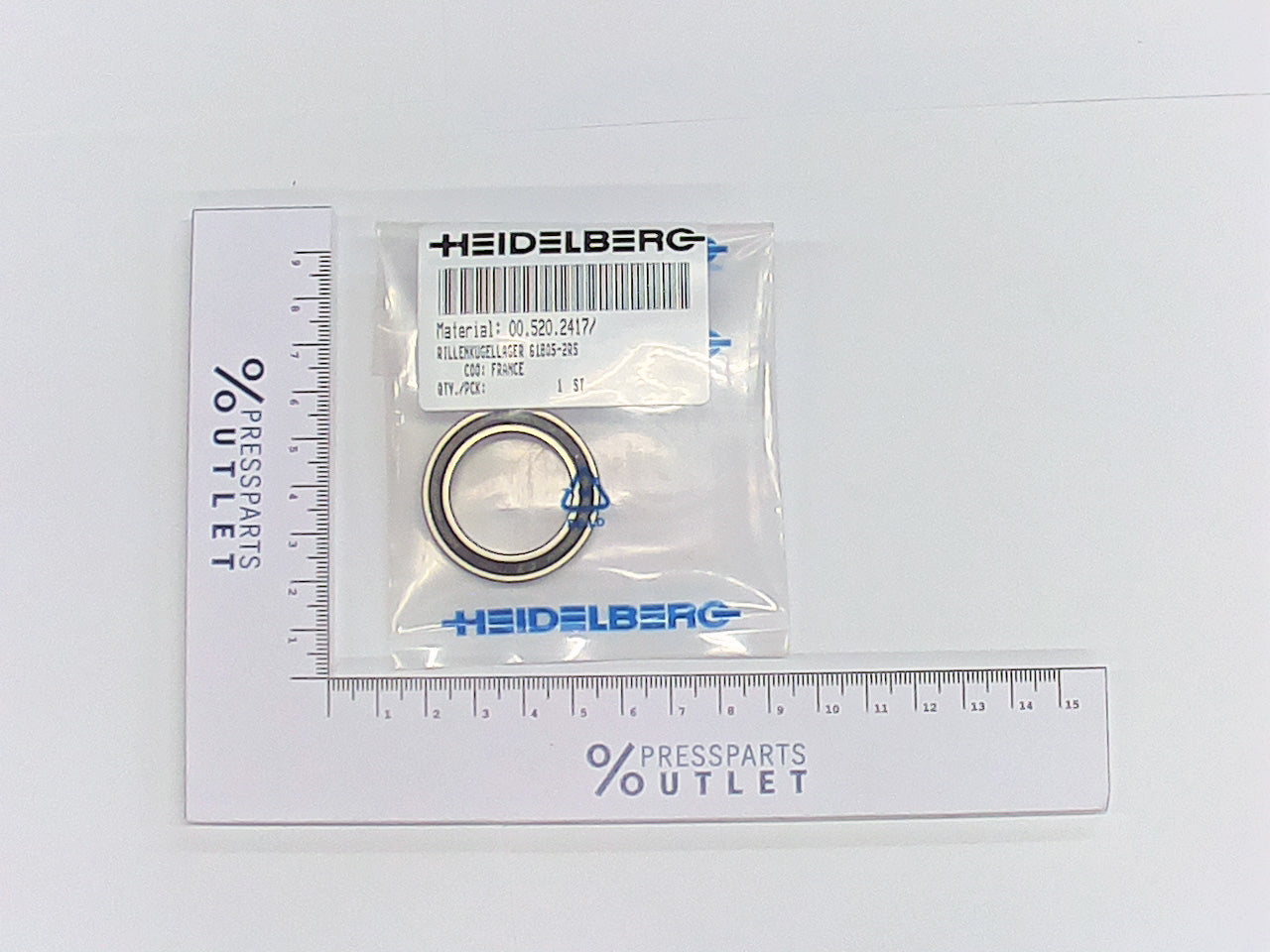 Grooved ball bearing 61805-2RS - 00.520.2417/ - Rillenkugellager 61805-2RS